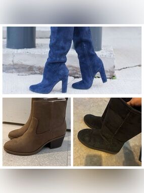 Set of 3, ALDO Blue Suede, old navy boots and Carlin London black long boots.